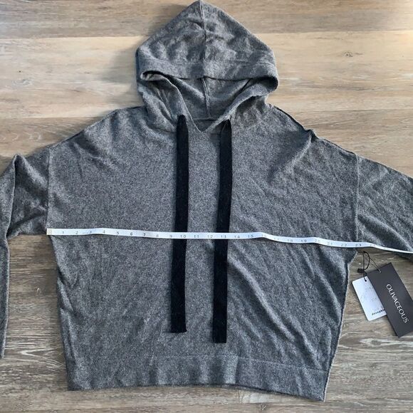 Olivaceous Loose fit drop shoulder hoodie super soft with mohair sz small - Picture 5 of 7